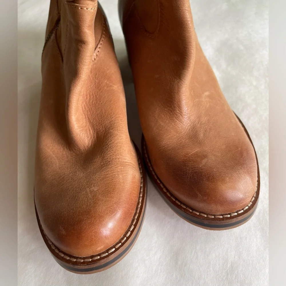 Lucky Brand Brown Tan Leather Boots Womens Size 10 - Picture 5 of 7